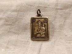 RUSIA MEDALION FECIOARA MARIA cu PRUNCUL ISUS marcat VECHI aurit EXCEPTIONAL