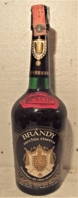 B 11 - BRANDY VECCHIA RISERVA, DISTILLATO DI VINO, VSOP anii 1960/70 CL 75 gr 41 foto