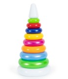 Piramida Mare pentru Bebeluși 37cm, 10 Inele Colorate, Jucarie Educativa din Plastic Non-Toxic, Fabricat in Ucraina