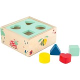 Small foot Shape-Fitting Cube Forest jucărie interactivă cu piese care se pot insera din lemn 12 m+ 5 buc