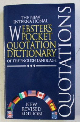 THE NEW INTERNATIONAL WEBSTER&amp;#039; S POCKET QUOTATION DICTIONARY OF THE ENGLISH LANGUAGE , 1997 foto