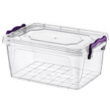 Cutie Depozitare cu Capac, 27x42x18 cm, 15 L, Plastic Transparent, Cutii din Plastic pentru Depozitare, Cutie Depozitare din Plastic, Caserole din Pla, Zorex