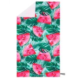 Prosop din microfibra 180x100 cm cu uscare rapida, husa si model tropical