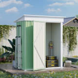 Magazie pentru gradina, de mici dimensiuni, din otel, magazie pentru exterior cu usa cu blocare, 161x95x163/181cm, verde, Outsunny