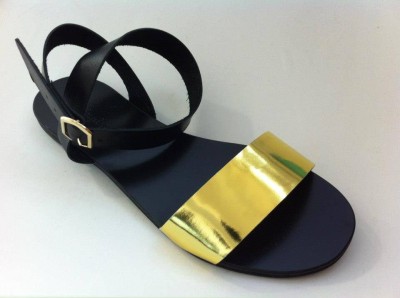 Sandale de dama din piele Black Golden foto