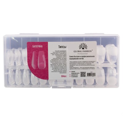 Set 504 bucati tipsuri dizolvabile, 12 marimi, forma balerina medie foto