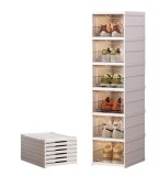 Organizator de Pantofi, Pliabil, cu Uși Transparente cu 6 Niveluri, 105.5 cm