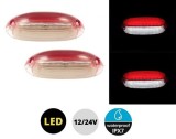 2 x 18 led Lampi de marcaj laterale cu distanta Indicator Remorca camion rosu/alb 12/24v
