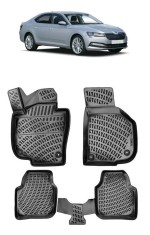 Set covorase auto din cauciuc tip tavita SKODA SUPERB III 3D (2015-2019)