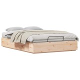 vidaXL Cadru de pat otoman natural 140 x 200 cm Lemn masiv de pin 3418750