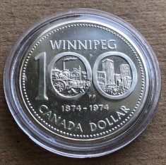 i230 Canada 1 dollar 1974 Winnipeg argint foto