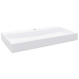 Cumpara ieftin Chiuveta, alb, 100x46x11cm, conglomerat turnat mineral/marmura