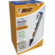 Set 12 Markere Permanente Bic 2000, Albastre, Marker Bic, Marker Bic Permanent, Marker Permanent, Bic Permanent, Markere Bic, Markere Permanente, Mark