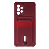 Husa TPU Card Holder Burgundy pentru Samsung Galaxy A52 / A52 5G