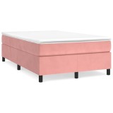 Cumpara ieftin Pat box spring cu saltea, roz, 120x200 cm, catifea