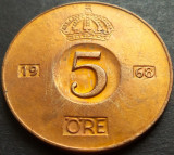 Moneda 5 ORE - SUEDIA, anul 1968 * cod 3045