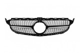 Grila crom/neagra cu diamant, potrivita pentru Mercedes C-Class W205 sedan, S205 break, C205 coupe 2014-2018, cu deschidere pentru camera Performance