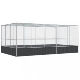 Cumpara ieftin Voliera de pasari cu extensie, argintiu, 518x307x212 cm, otel