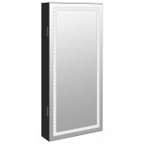 Cumpara ieftin Dulap de bijuterii cu oglinda si lumini LED, de perete, negru