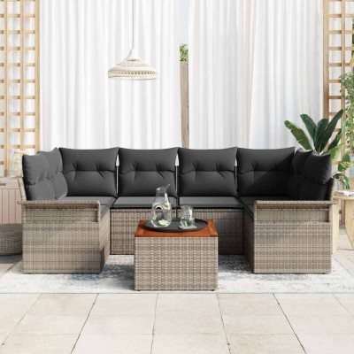 vidaXL Set de canapele pentru grădină Manual 7 pcs Gri 55 x 55 x 37 cm 3355948 foto