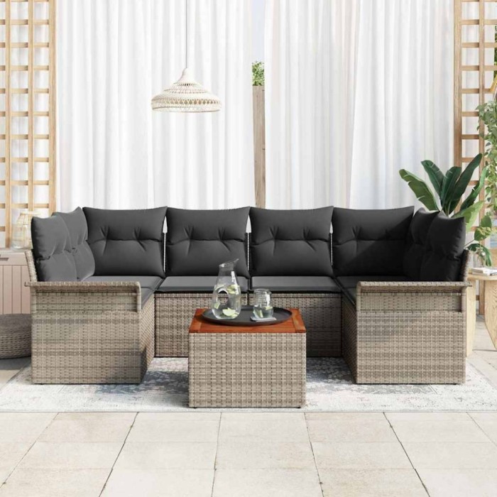 vidaXL Set de canapele pentru grădină Manual 7 pcs Gri 55 x 55 x 37 cm 3355948