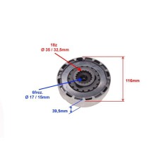 Ambreiaj complet atv 110-125cc semi-automat, 18 dinti, Rival Store