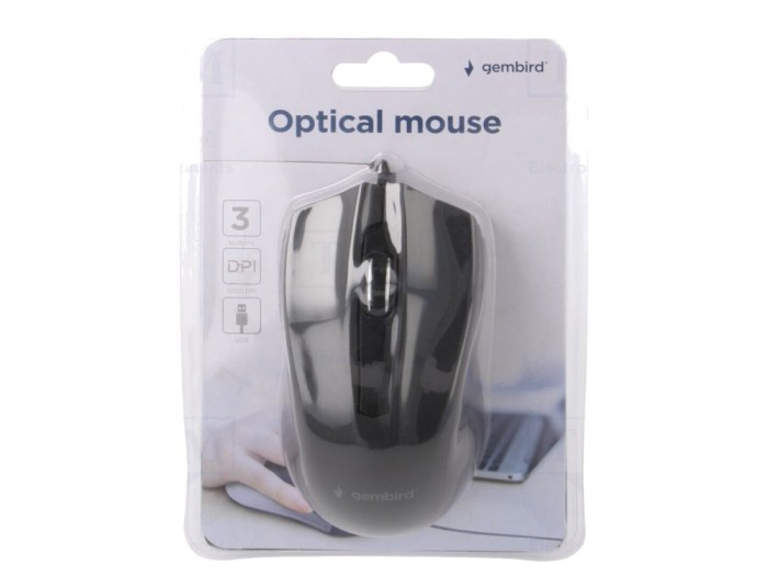 Mouse optic negru cu cablu 1,35m