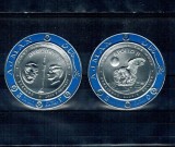 Ajman 1969 - Aselenizarea, primul om pe Luna, Kennedy, timbre circulare folio Ag