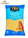 TRS Linte Galbena Mung 2kg - Boabe Mung Dal Decorticate, Bogate in Proteine si Fibre, Produs Indian