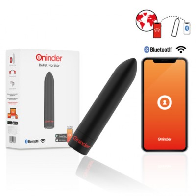 ONINDER - BERLIN BULLET VIBRATOR BLACK 9 MODES 8.5 X 2 CM - FREE APP foto