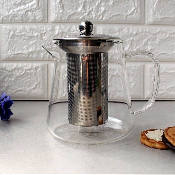 Infuzor ceai / cafea, sticla+fier, 950ml