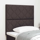 Cap de pat LED cu design de blocuri diamantate &icirc;n maro &icirc;nchis, 100 cm țesătură