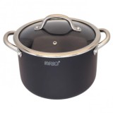 Oala Inalta 5 straturi cu Capac Sticla Brio Metallica 22cm 5.5L 104819 CNN43152