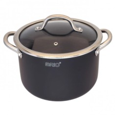 Oala Inalta 5 straturi cu Capac Sticla Brio Metallica 22cm 5.5L 104819 CNN43152 foto