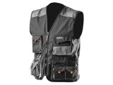 Vestă de protecţie gri-neagră HD, XL, 267 g/m2