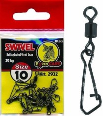 Agrafa Extra Carp Cu Vartej Rolling Swivel With Snap, 7kg, Nr.18, 10buc/pac