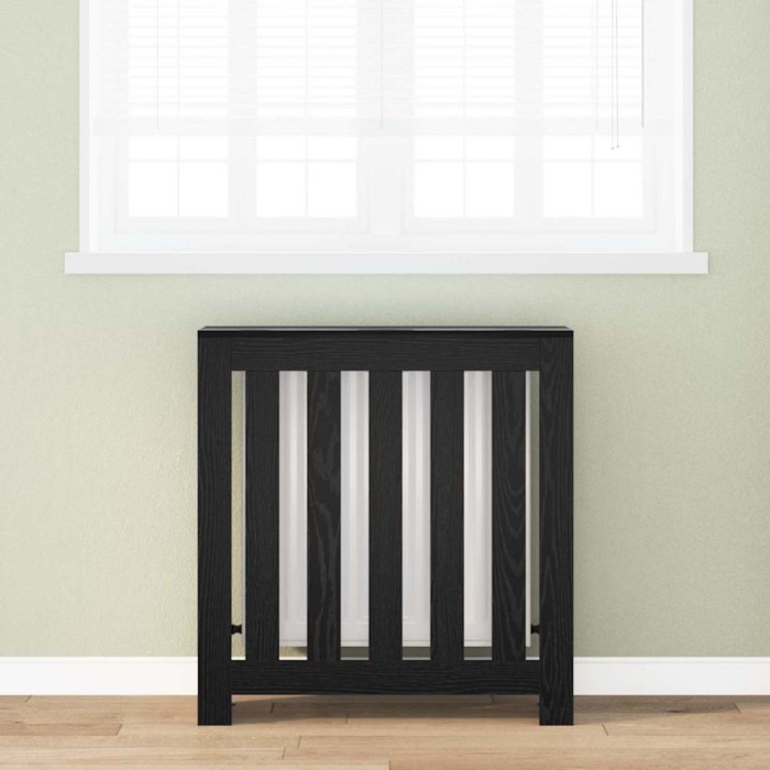 Husă pentru radiator Negru de stejar 78x20x82 cm Lemn prelucrat