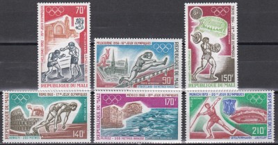 Mali 1972 -J.O. - M&amp;uuml;nchen - Sport și locații ale jocurilor din 1952, PA, MNH foto