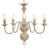 VidaXL Candelabru antichizat, alb, becuri E14 x 5