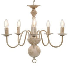 Gossi candelabru antichizat, alb, becuri e14 x 5