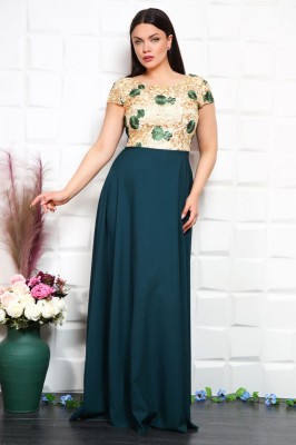 Rochie de ocazie lunga Verde - 40Marimea foto