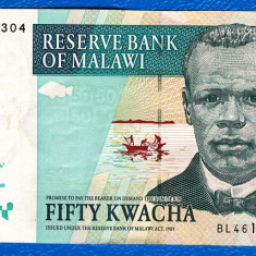 (1) BANCNOTA MALAWI - 50 KWACHA 2009 (31 OCTOMBRIE), STARE BUNA