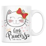 Cana alba personalizata &quot;Pentru prietene cu pisicuta little princess speciala pentru fete&quot;, INOVATIX&reg;. 330ml, Oem