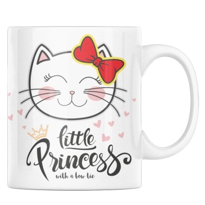 Cana alba personalizata &amp;quot;Pentru prietene cu pisicuta little princess speciala pentru fete&amp;quot;, INOVATIX&amp;reg;. 330ml foto