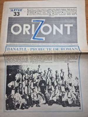ziarul orizont 17 august 1990 - art. banatul - proiecte de roman foto