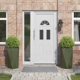 Cumpara ieftin Jardiniera 2 pcs Verde masliniu 40 x 40 x 75 cm Otel