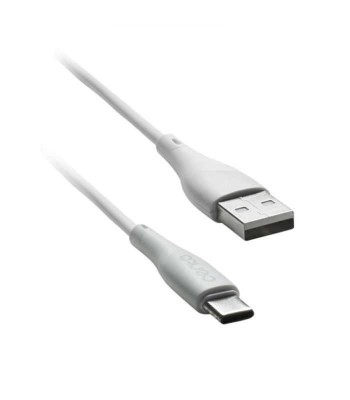Cablu USB Type C - USB 1m 3A silicon alb CENTO C101 foto