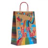 Sacoșă Cadou Kraft, Model Curcubeu, Happy Birthday, Multicolor, 26x12x35cm, Oem