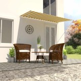vidaXL Copertină retractabilă, galben și alb, 250 x 150 cm 143754
