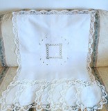 Set Fata de masa Vintage din bumbac cu broderie manuala+ 6 servete (placemats)